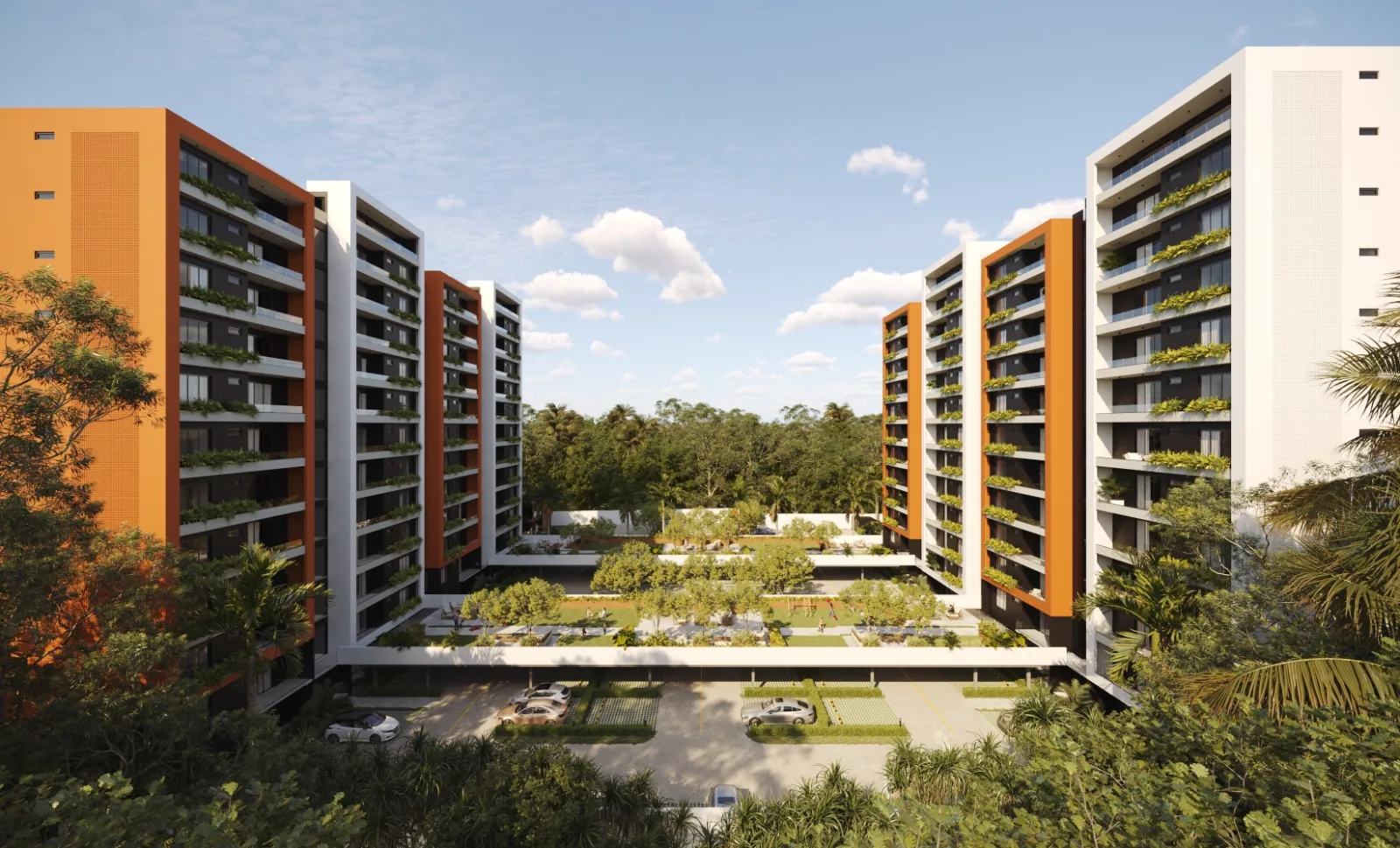 Apartamentos en Santiago — Residencial de cuatro torres