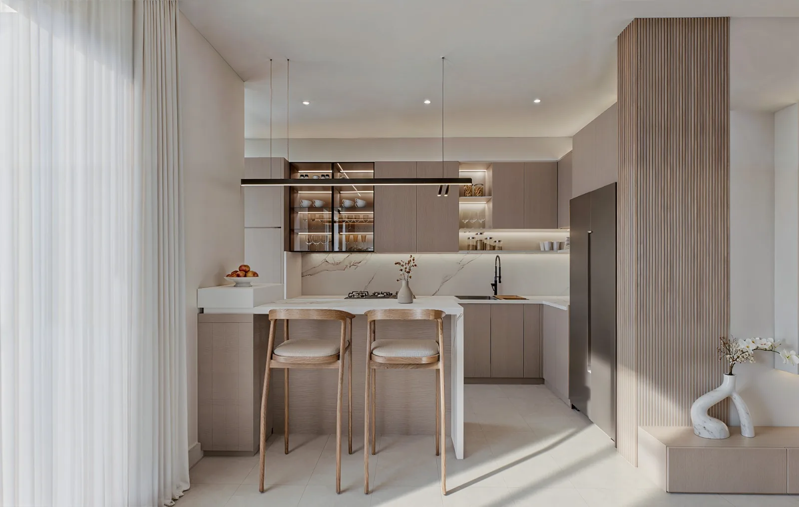 Cocina con desayunador