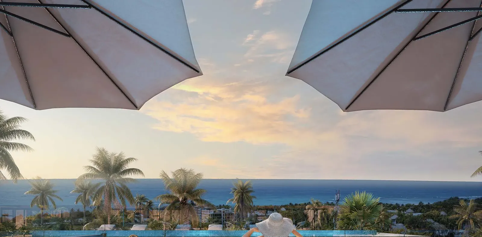 Piscina con vista al mar